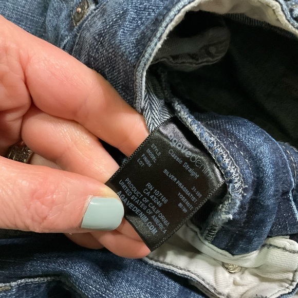 Agave Denim Jeans Pragmatist Dark Wash Size 29 34" Inseam Slim - Picture 6 of 11